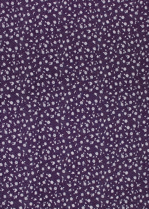 Bavlněná látka metráž JI - bílá kytička na tm.fialové - š. 150 cm