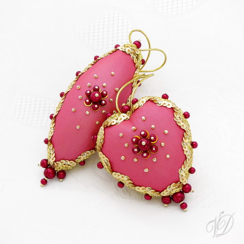 Originální vánoční ozdoba - Ozdobený achát - sada ozdob