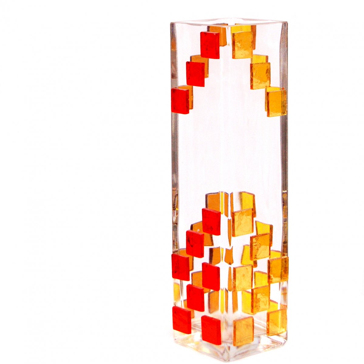 VÁZA hranatá úzká malá Yellow four