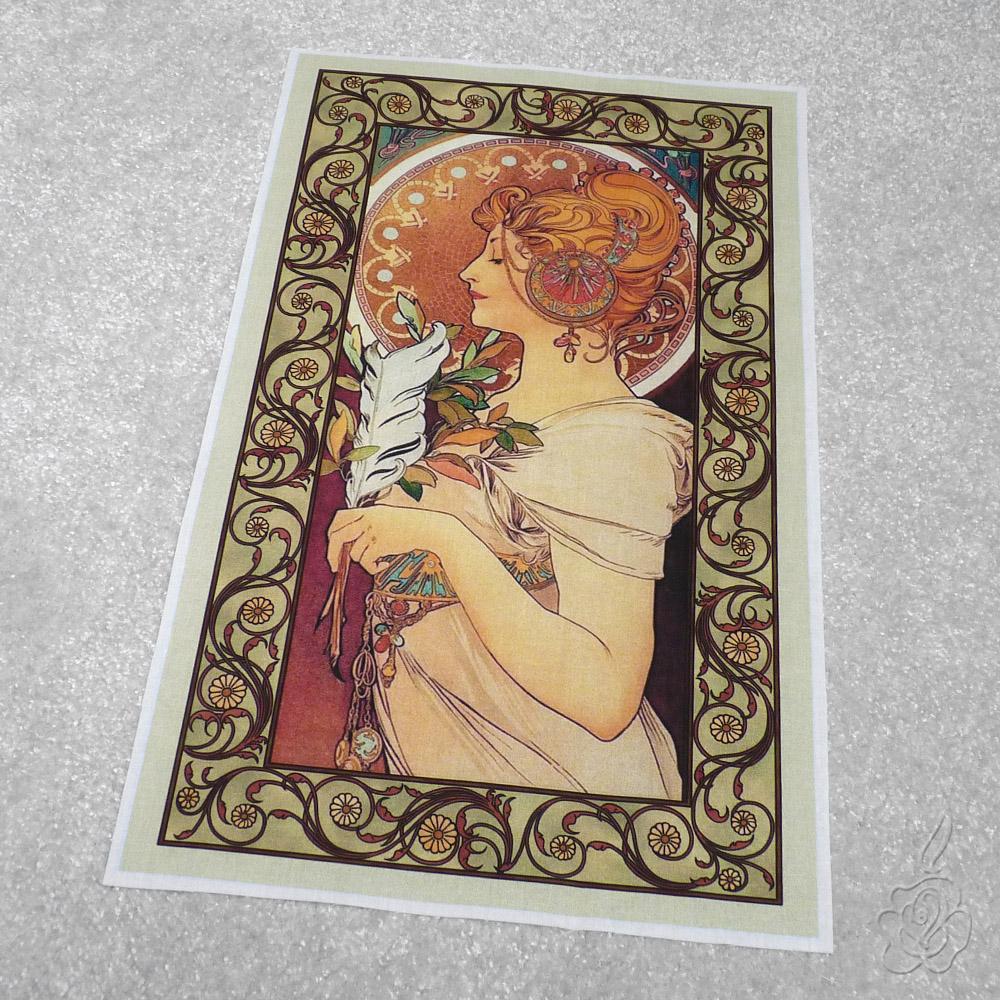 Velký bavlněný panel A.Mucha - Pero
