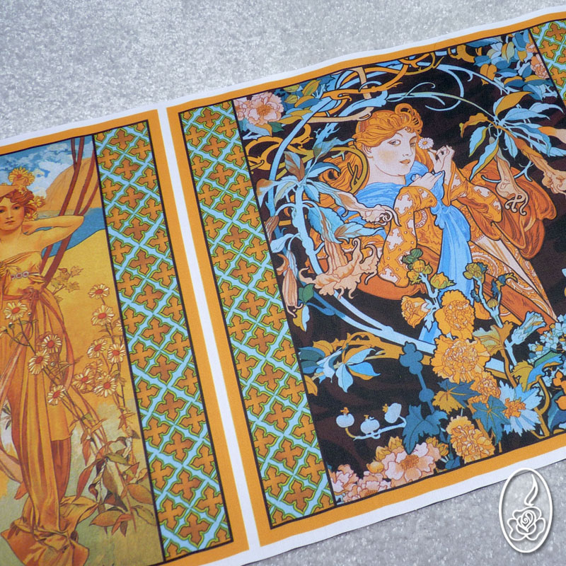 Látkový panel Alfons Mucha - tři obrazy