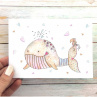 Zamilovaná velryba - pohlednice