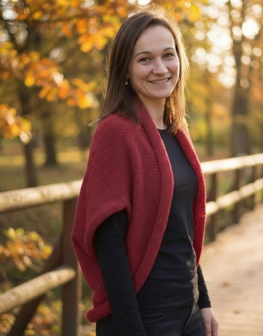 Pletená vesta - barva vínová