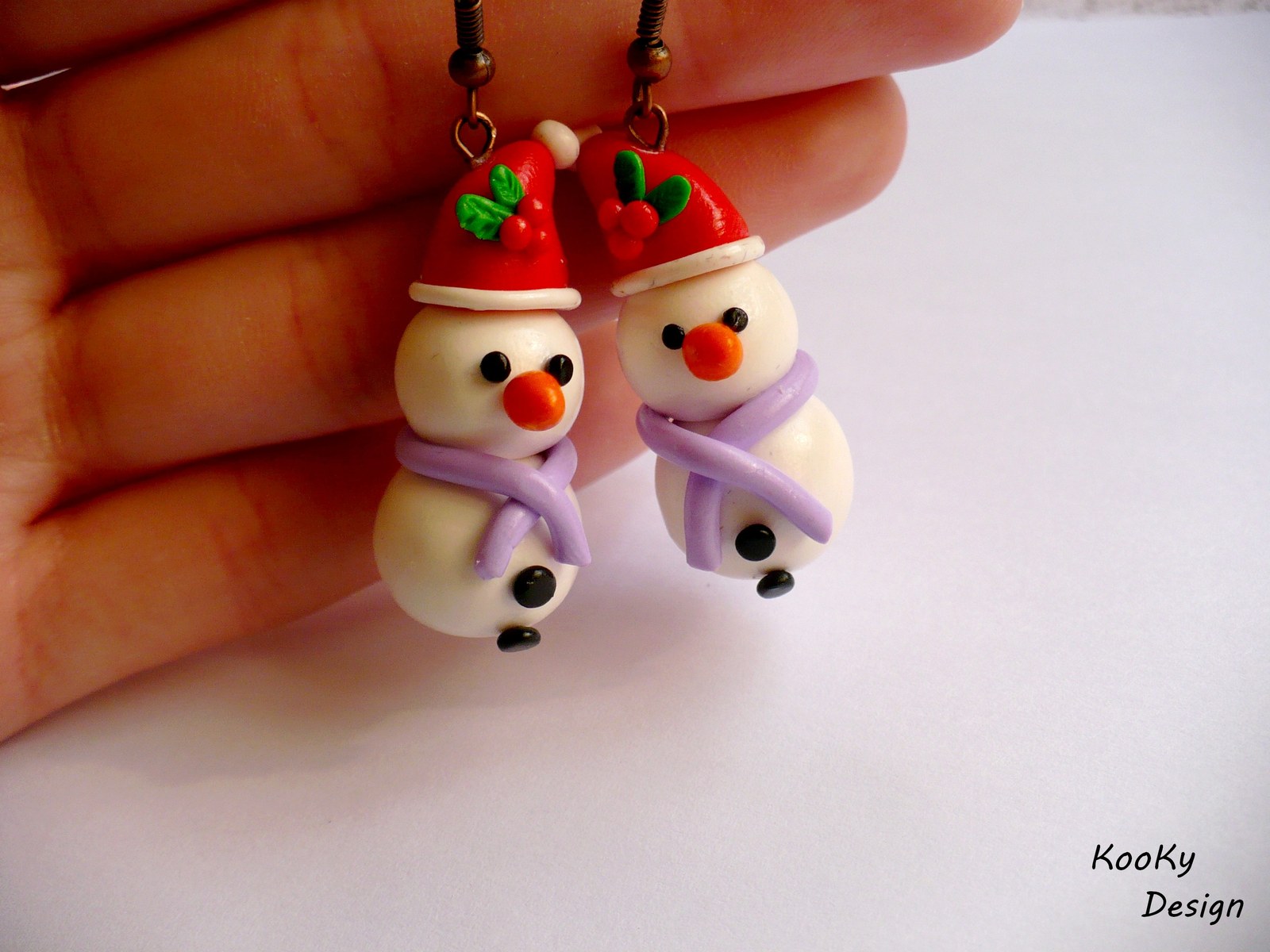 Visací náušnice - sněhuláčci I.