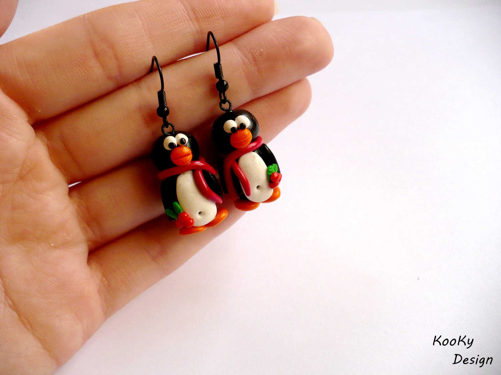 Visací náušnice - vánoční tučňáci II.