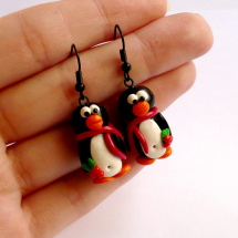 Visací náušnice - vánoční tučňáci II.