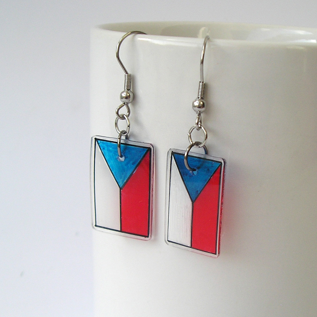 náušnice Česká vlajka