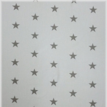 METRÁŽ - bavlněná látka plátno - šedé hvězdy na bílé, šíře 160 cm