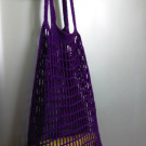 Háčkovaná taška - síťovka fialová