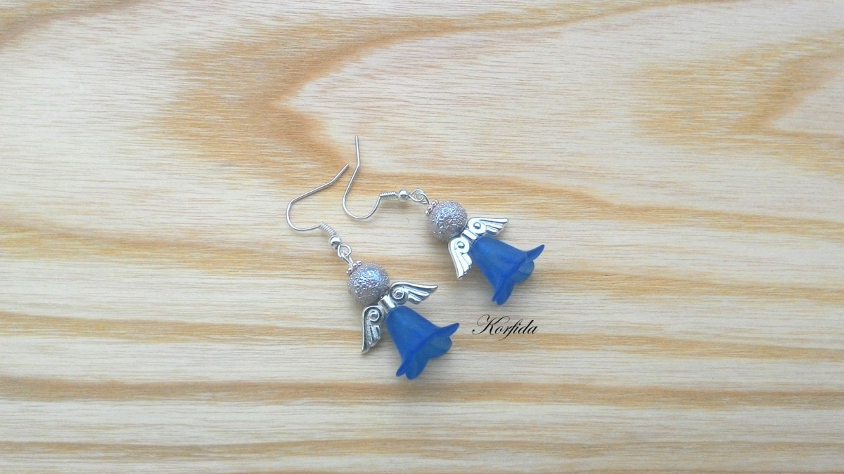 Náušnice andělské modré (718/16)