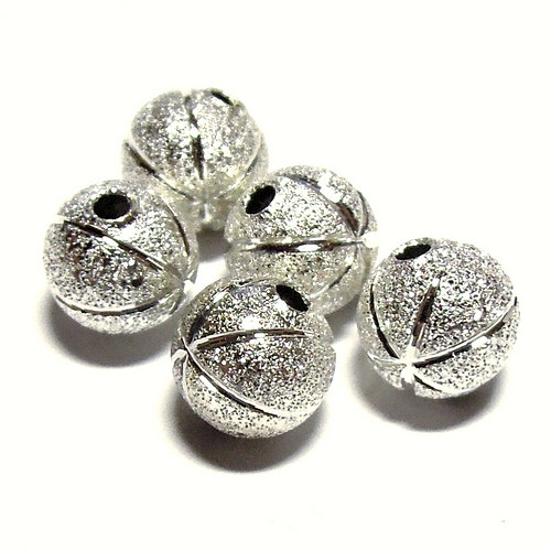 Stříbrný korálek - 8 mm - 2 ks