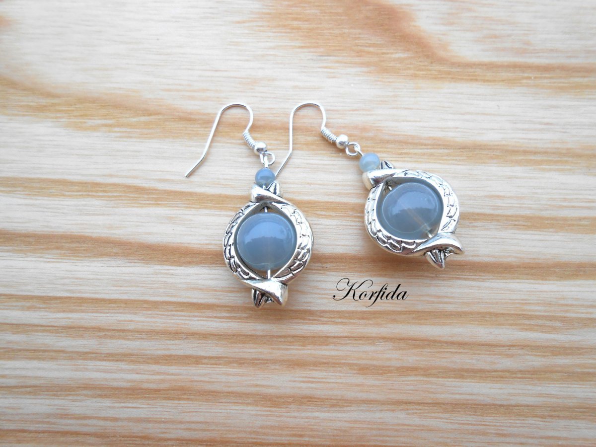 Náušnice hadí s šedou (20/17)