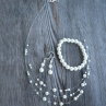 Bílý perličkový náhrdelník s náušnicemi II.