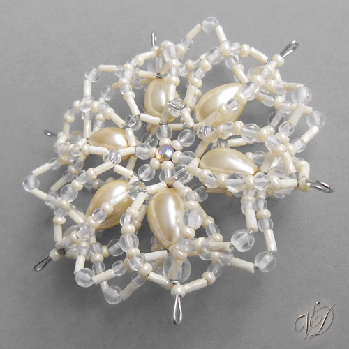 Vánoční hvězda z korálků KO044 - 3D Luxus (PEVNÁ A NEREZ)