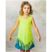 Šaty s třásněmi (7-8 let) neonově žluté (NH600-7-8)
      