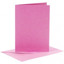 A6 přání a obálky 6ks (220g/m2) růžové (23017)
      