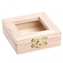 Dřevěná krabička prosklená 6x6x2,5cm (218735707)
      