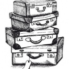 Cestovní kufry - gumové razítko na dřevě (1ks) (02218)
      