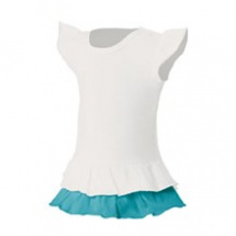 Tričkové šaty s volány bílo-tyrkysové (3-4 roky) (NH603-3-4-TYR)
      