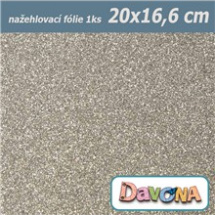 Nažehlovací fólie stříbrná perleťová třpytivá 20x16,6cm (1ks) (DAV-16007)
      