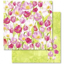 Třpytivý oboustranný papír na scrapbook Tulipány (703100240)
      
