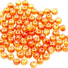 Praskané perly - 4mm, barva oranžová, 30ks