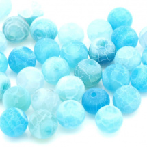 Korálek Achát 6mm - přírodní, odstíny modré, balení 10kusů