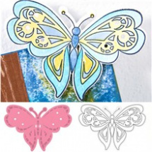 Motýl s křídly do špičky - kovová Šablona Collectables a razítko (COL1318)
      