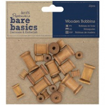 Cívky, špulky Bare Basics - dřevěné dekorace (22ks) (PMA 174603)
      