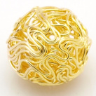 Drátěný korálek - kulatý, barva zlatá, 1ks, 18mm