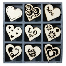 Srdce - mix dřevěných dekorací č.11 (2118521111)
      