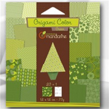 Papíry na origami 12x12cm (20ks) Zelené (42686)
      
