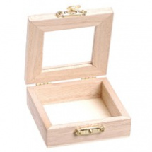 Dřevěná krabička prosklená 7x7x 2.5 cm (8735708)
      