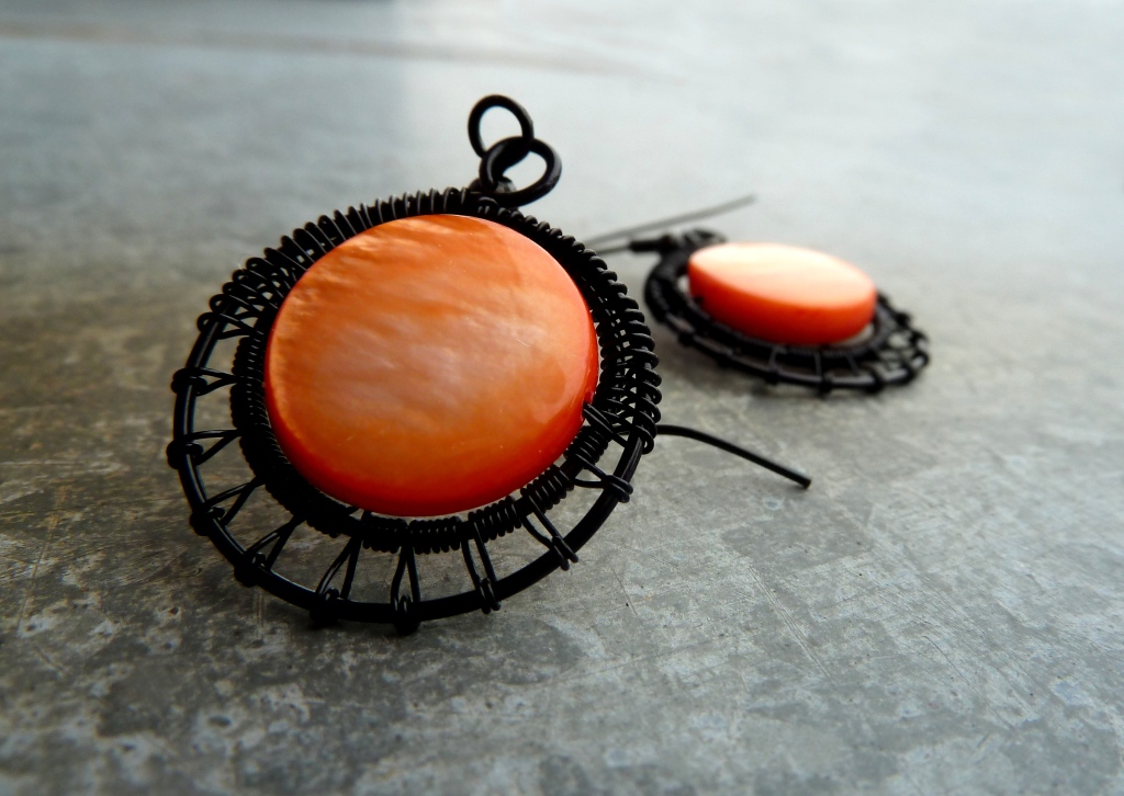 Náušnice - Flowers of Spring oranžové