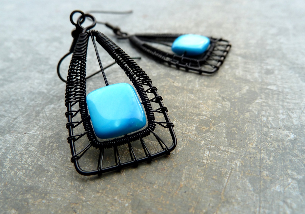 Náušnice - Flowers of Spring modré I