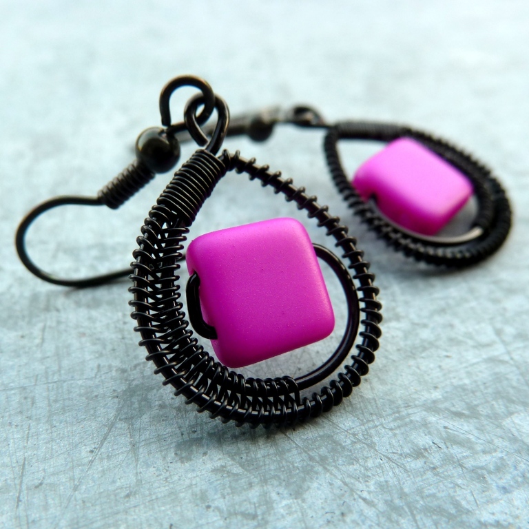 Náušnice - Crazy Neon fialové