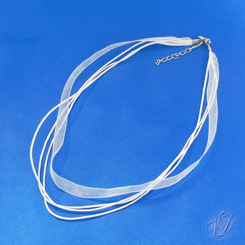 Šňůrka na přívěsek - šifón - bílá (č.02)