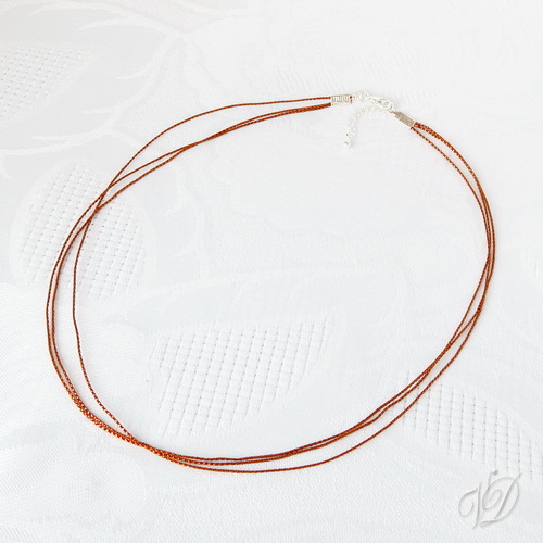 Šňůrka na přívěsek - lurex - zlatoměděná (č.17)