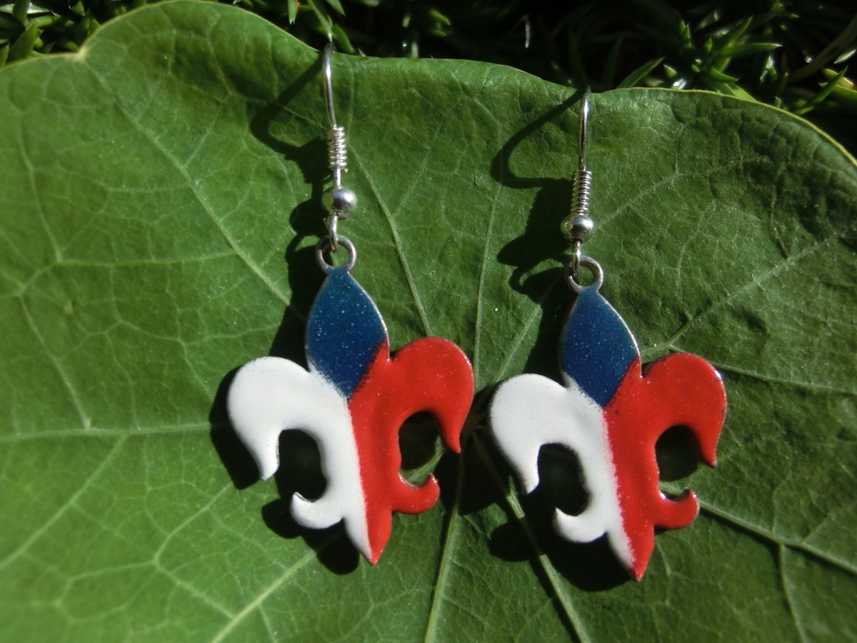 Smaltované náušnice Lilie ČR