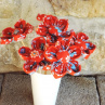 Kytičky červená s květinovým vzorem. č.1157