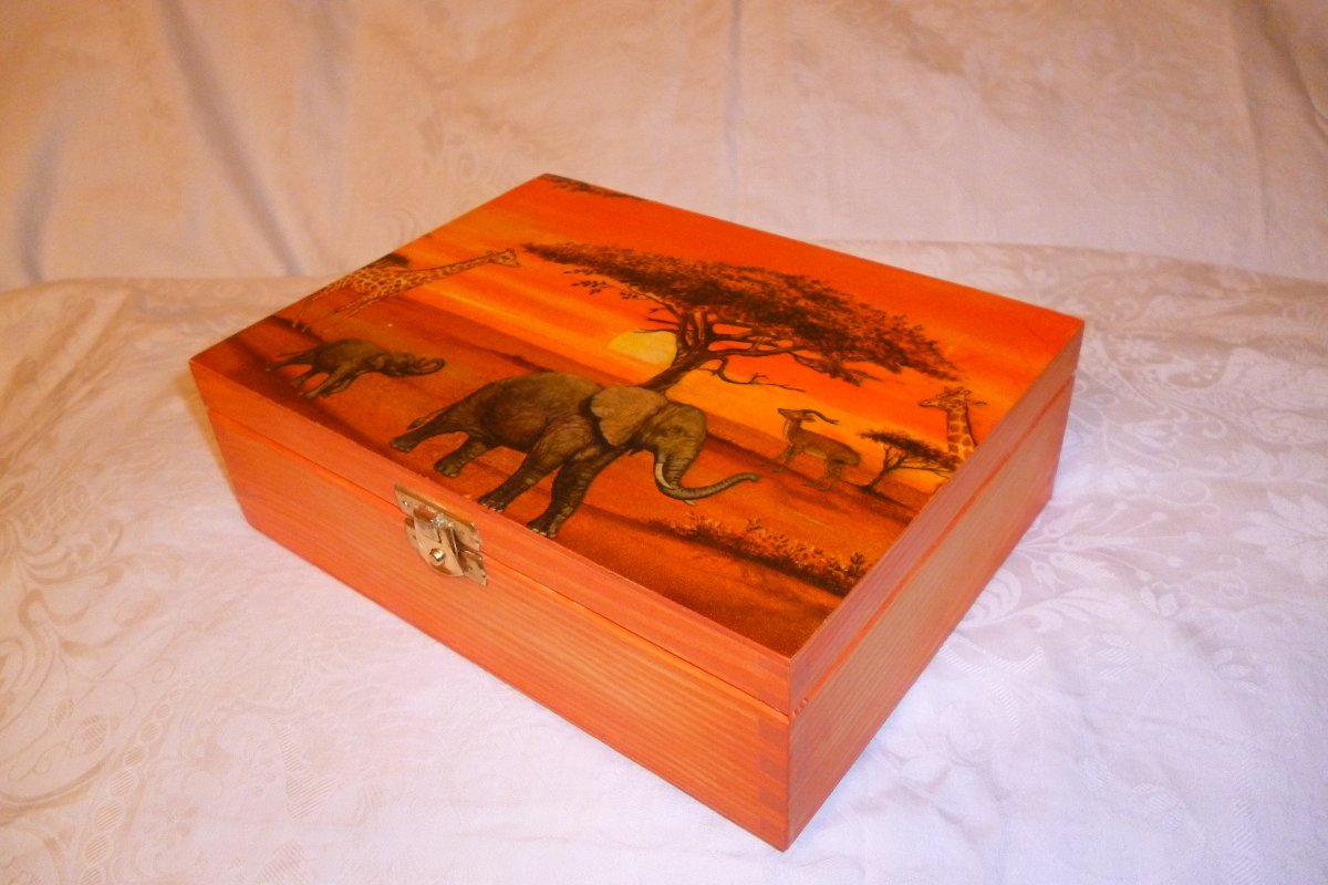 krabička na čaj 6 přihrádek Afrika A1S