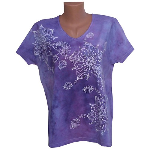 Bílé květy na fialové batice vel. 50