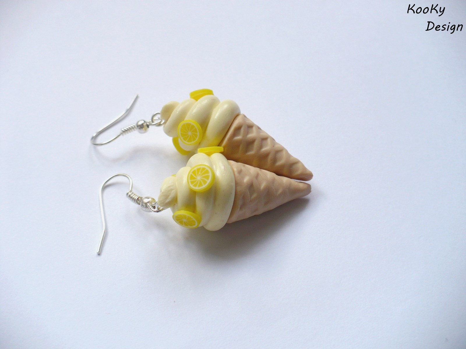 Visací náušnice - citrónové zmrzlinky