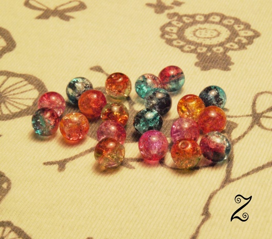 Praskané korálky MIX, 6 mm (20ks)