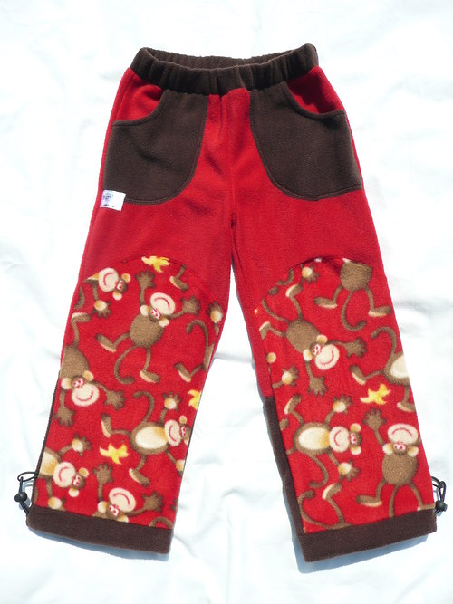 Tepláky s opicemi (červené) (3+)