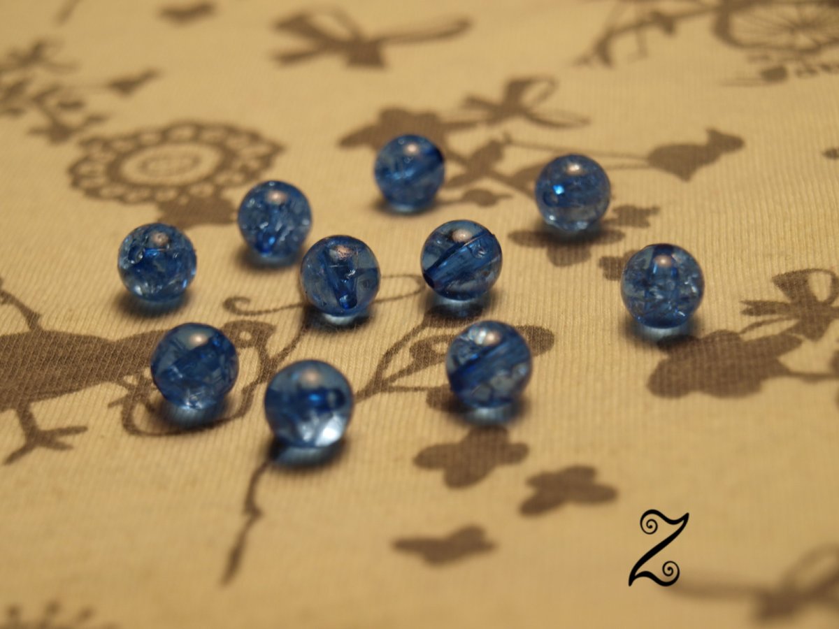 Korálky krakl, modrá královská, 8 mm (10ks)