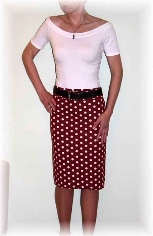 Sukně skořicově-cihlový puntík vz.137