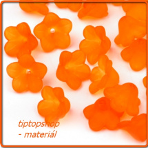 Korálky plastové květ, oranžové 8x12mm (40ks)