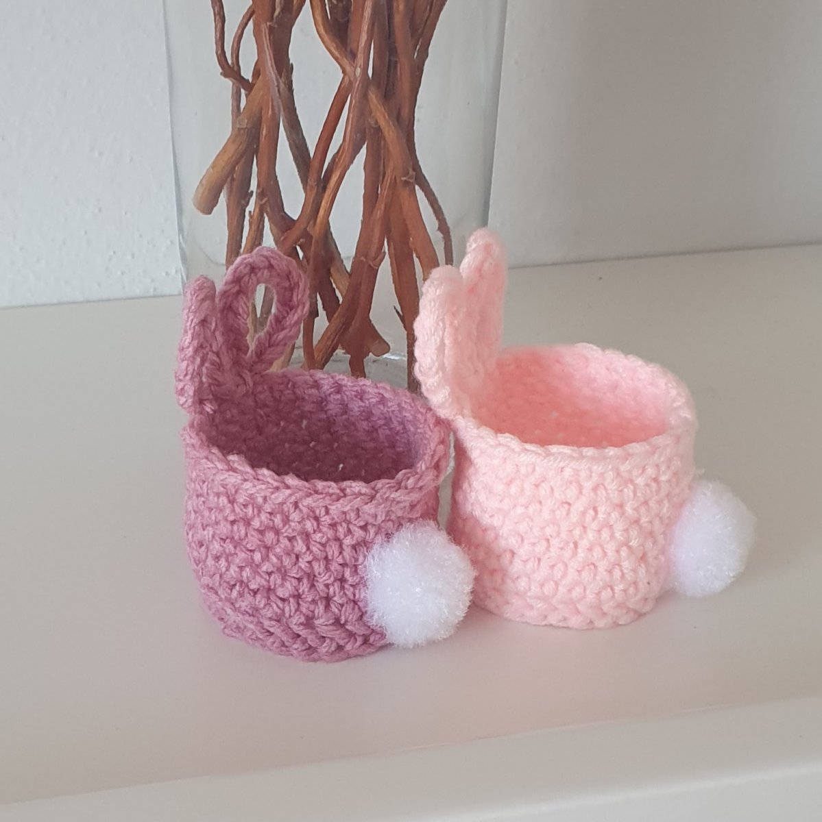 Košíčky - velikonoční zajíček růžový - set 2 ks