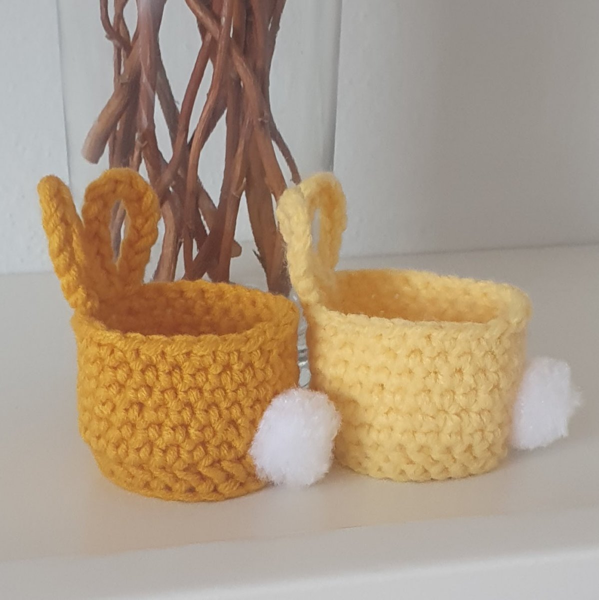 Košíčky - velikonoční zajíček žlutý - set 2 ks
